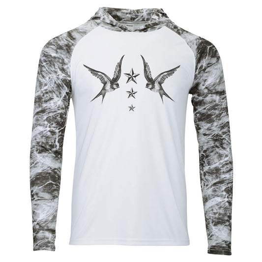 Navy Swallow Birds Performance Hoodie