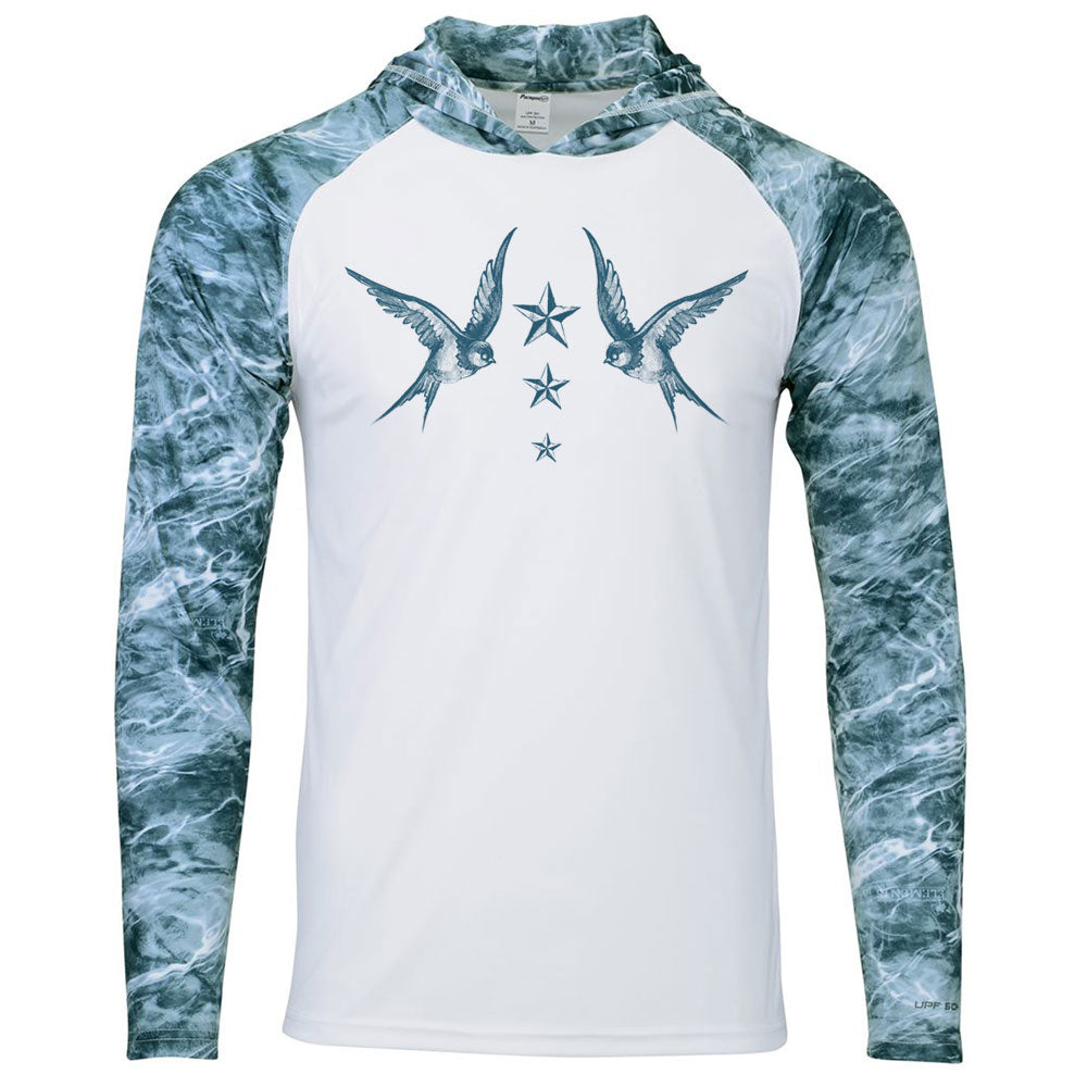 Navy Swallow Birds Performance Hoodie