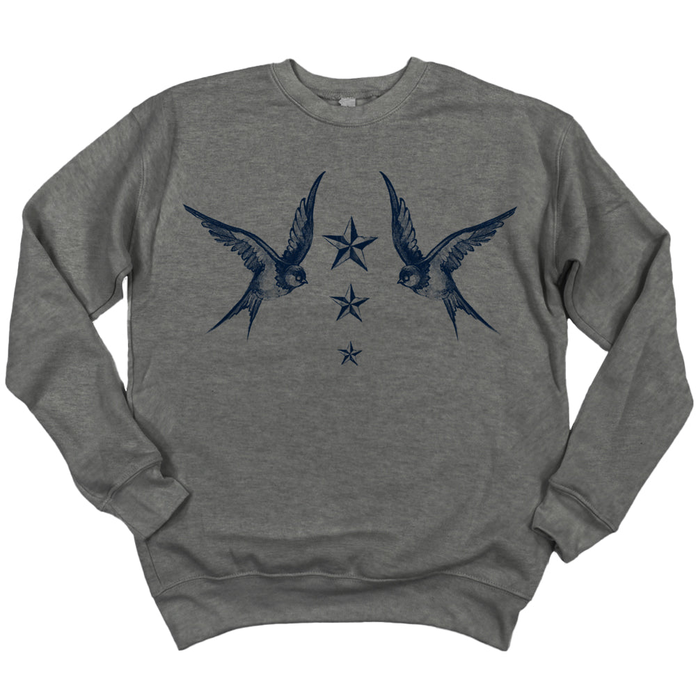 Navy Swallow Birds: A Tribute to Vintage Naval Tattoos Sweatshirt