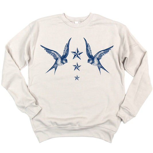 Navy Swallow Birds: A Tribute to Vintage Naval Tattoos Sweatshirt