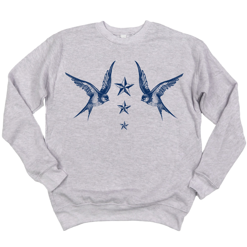 Navy Swallow Birds: A Tribute to Vintage Naval Tattoos Sweatshirt