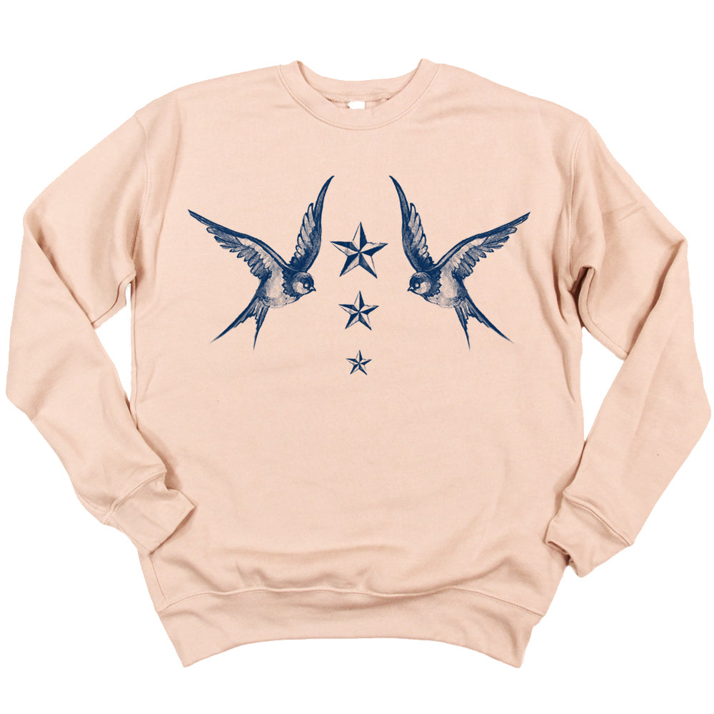 Navy Swallow Birds: A Tribute to Vintage Naval Tattoos Sweatshirt