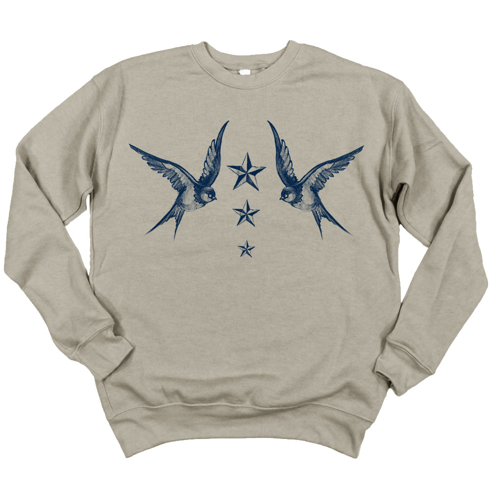 Navy Swallow Birds: A Tribute to Vintage Naval Tattoos Sweatshirt