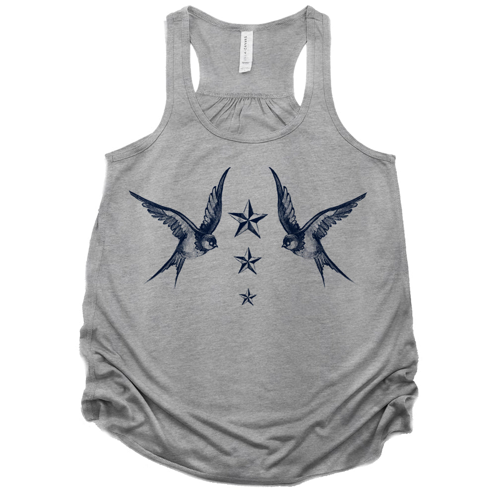 Navy Swallow Birds: A Tribute to Vintage Naval Tattoos Tank Top