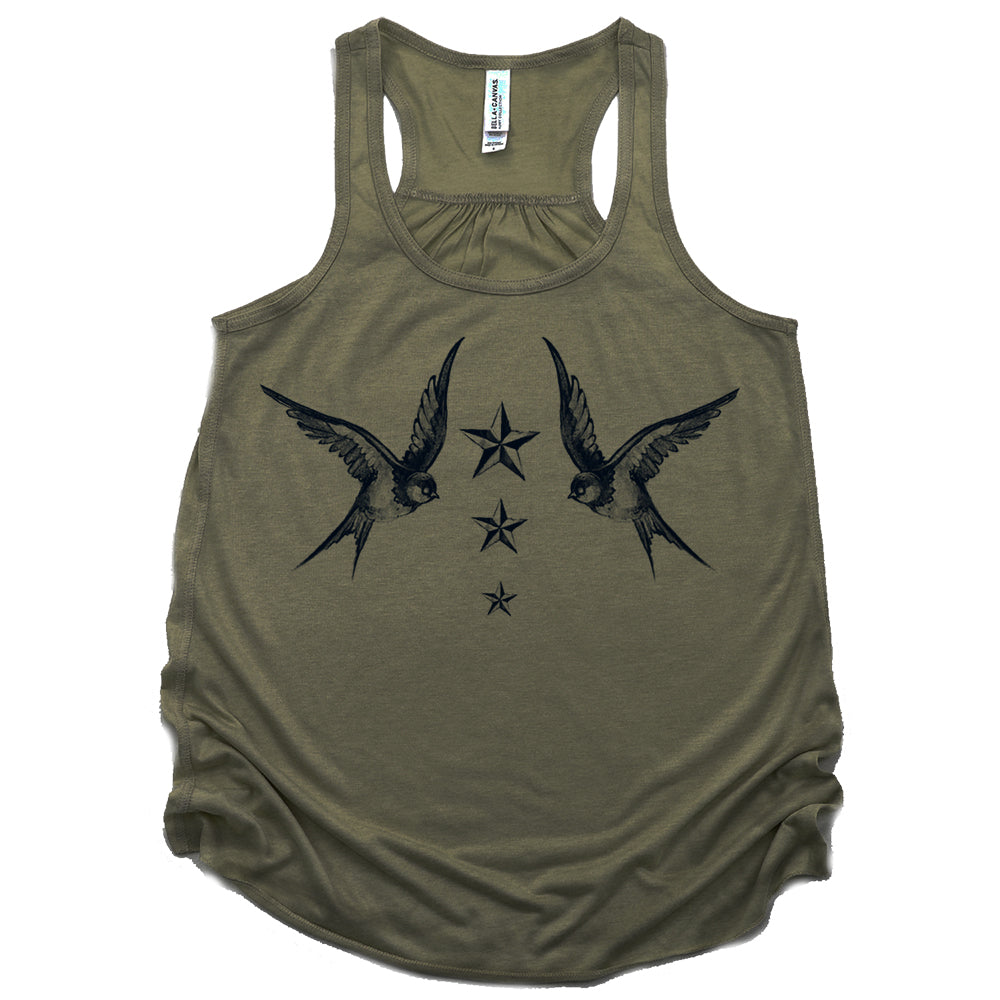 Navy Swallow Birds: A Tribute to Vintage Naval Tattoos Tank Top