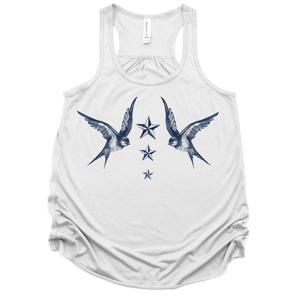Navy Swallow Birds: A Tribute to Vintage Naval Tattoos Tank Top