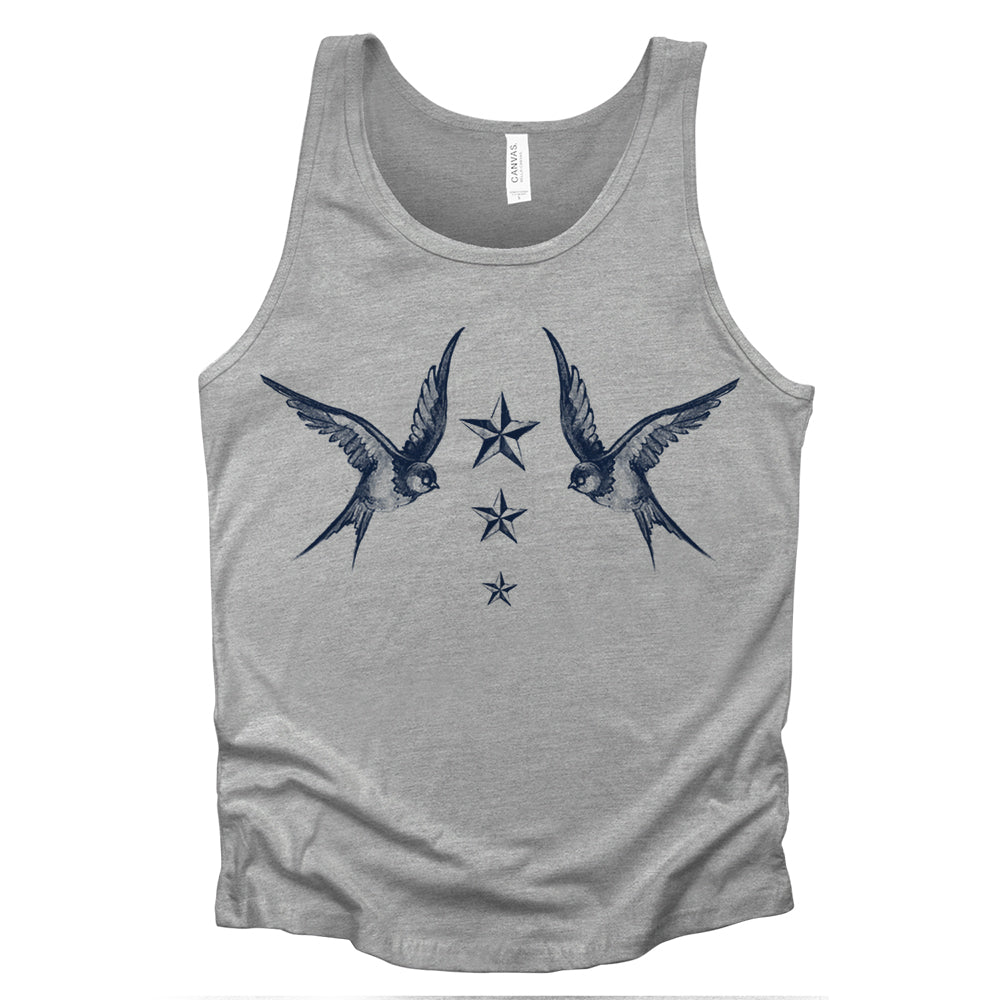 Navy Swallow Birds: A Tribute to Vintage Naval Tattoos Tank Top