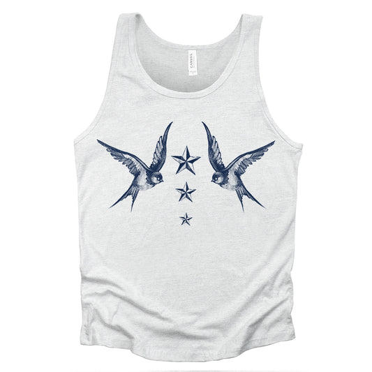 Navy Swallow Birds: A Tribute to Vintage Naval Tattoos Tank Top