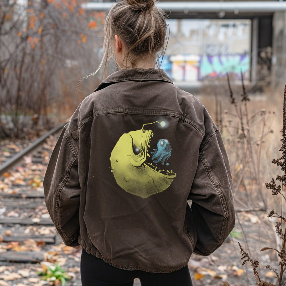 Hungry Pac-Man & Ghost: Deep Sea Predator Maverick Jacket