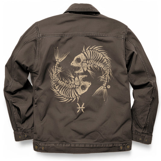 Pisces Zodiac: Skeleton Fish Maverick Jacket