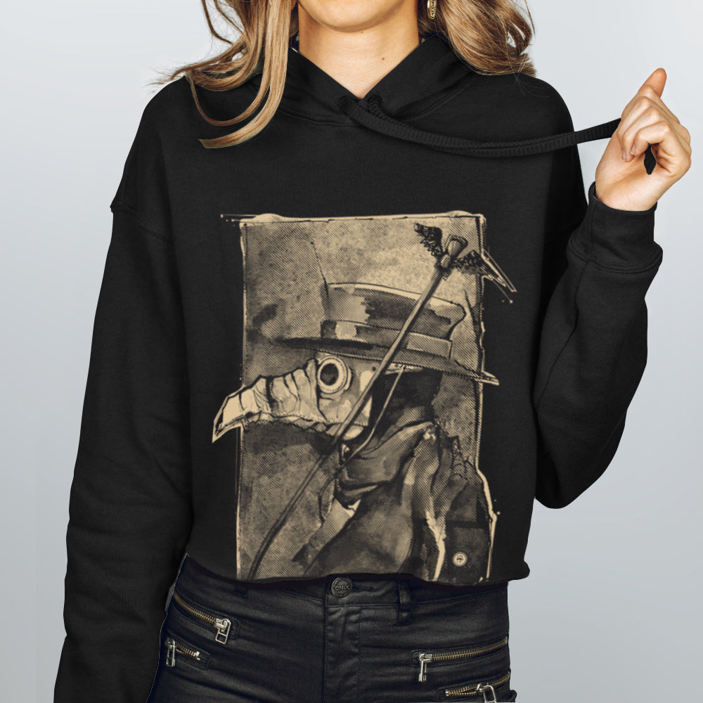 Plague Doctor: Beaked Healer Women's Crop Hoodie
