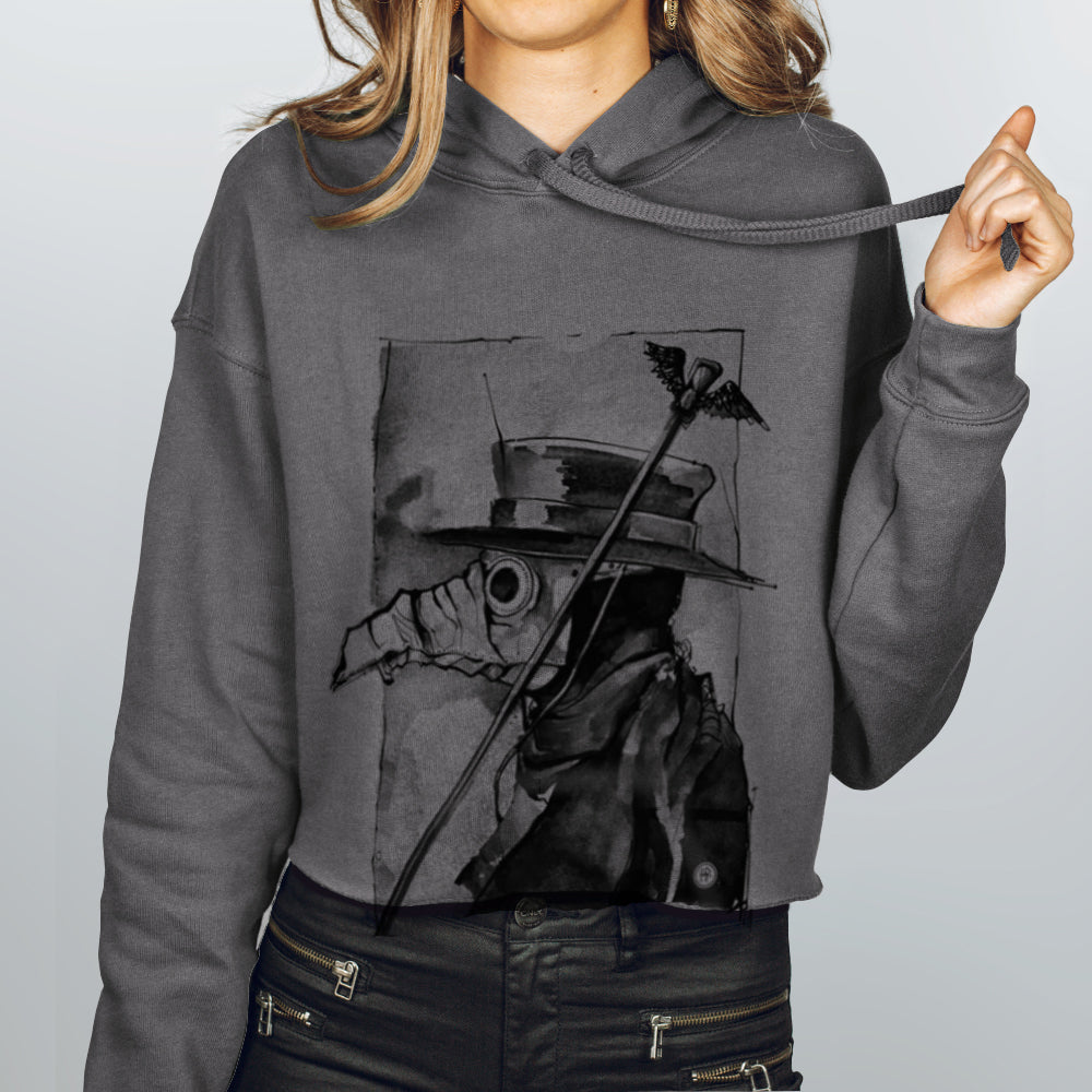 Plague Doctor: Beaked Healer Women's Crop Hoodie