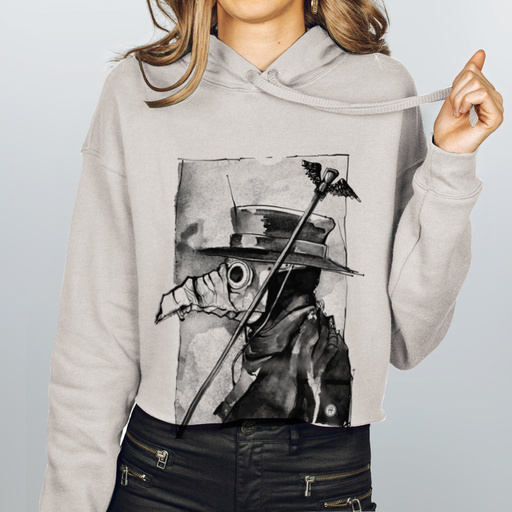 Plague Doctor: Beaked Healer Women's Crop Hoodie