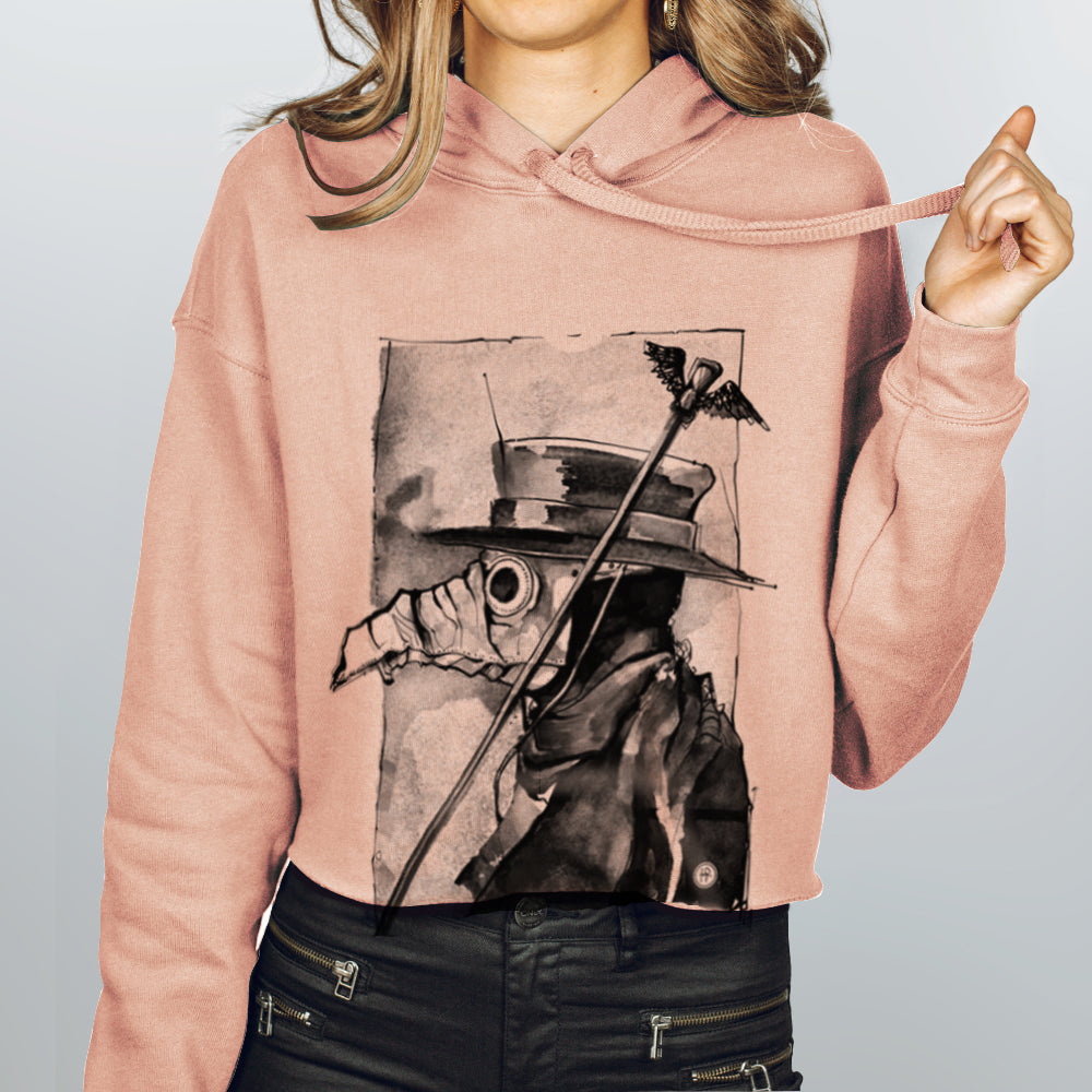 Plague Doctor: Beaked Healer Women's Crop Hoodie