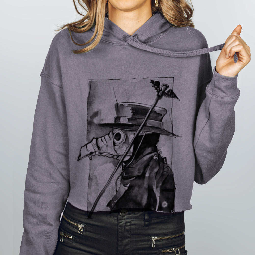 Plague Doctor: Beaked Healer Women's Crop Hoodie