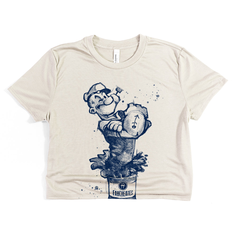 Sailor's Spinach: Powered by FabCreates Cropped Tee