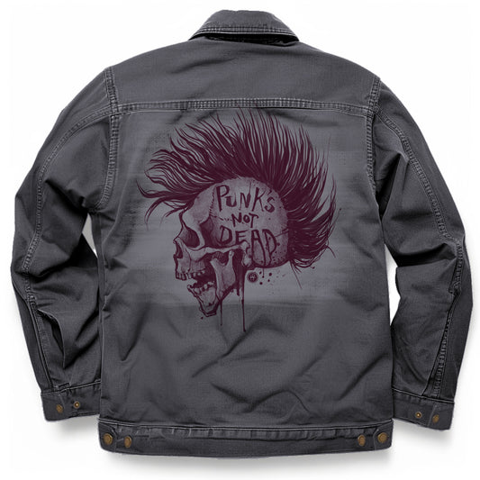 Punk's Not Dead: Skull & Mohawk Rebellion Maverick Jacket