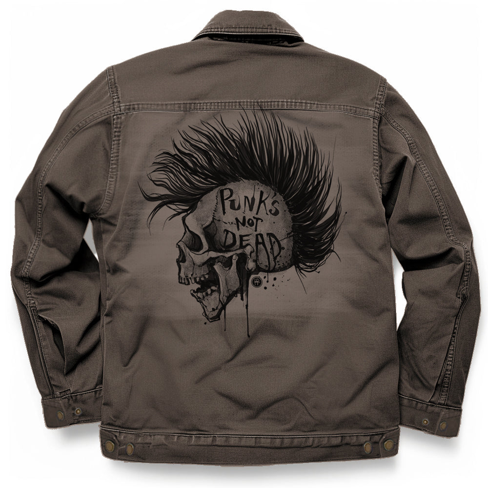 Punk's Not Dead: Skull & Mohawk Rebellion Maverick Jacket