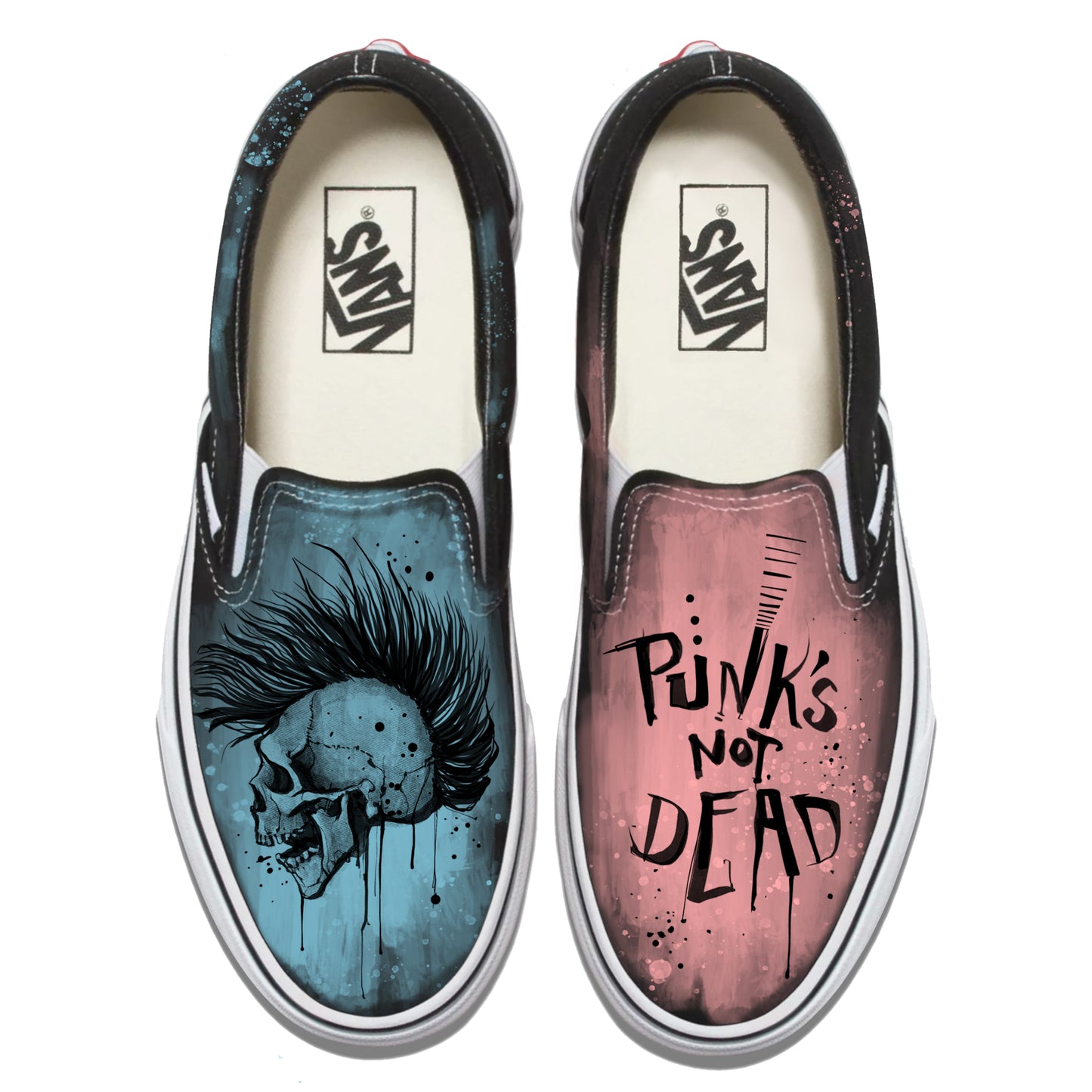 Punk's Not Dead Vans Slip ons