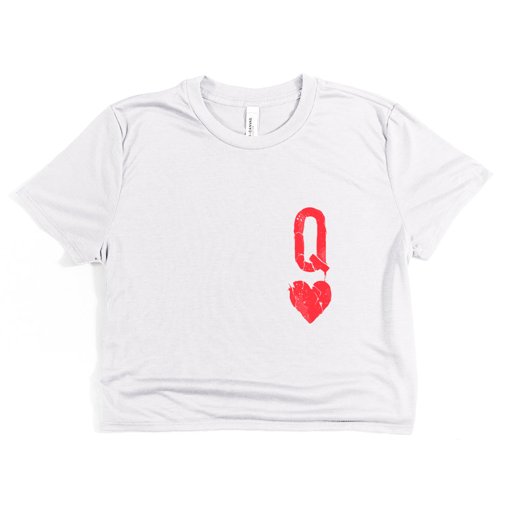 Queen of Hearts Distressed: Reign of Caos Crop Tee