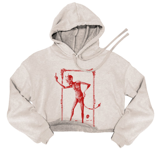 Rebel Devil: Vintage Mischief Women's Crop Hoodie