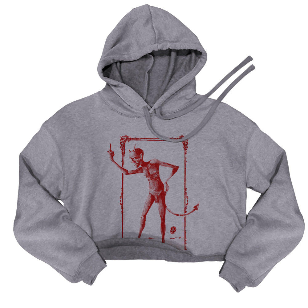 Rebel Devil: Vintage Mischief Women's Crop Hoodie