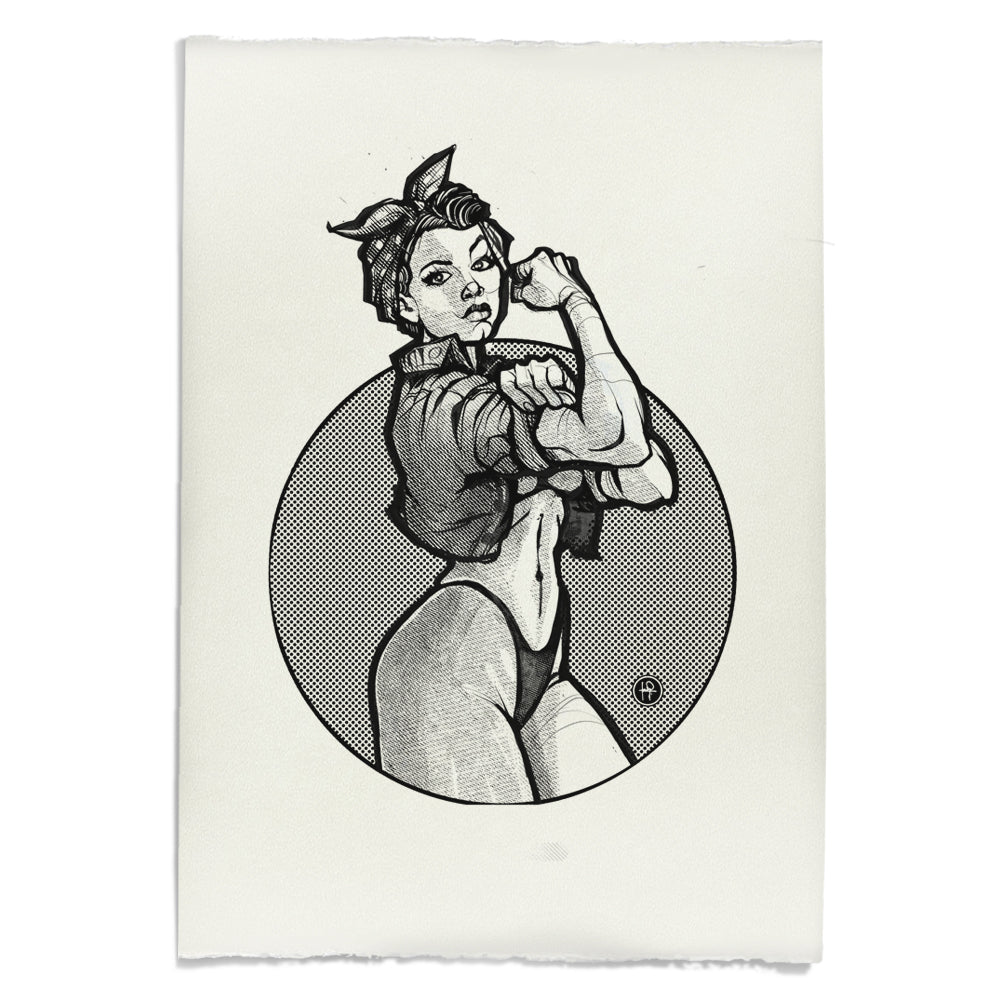 Rosie the Riveter: A Twist of Humor Art Print