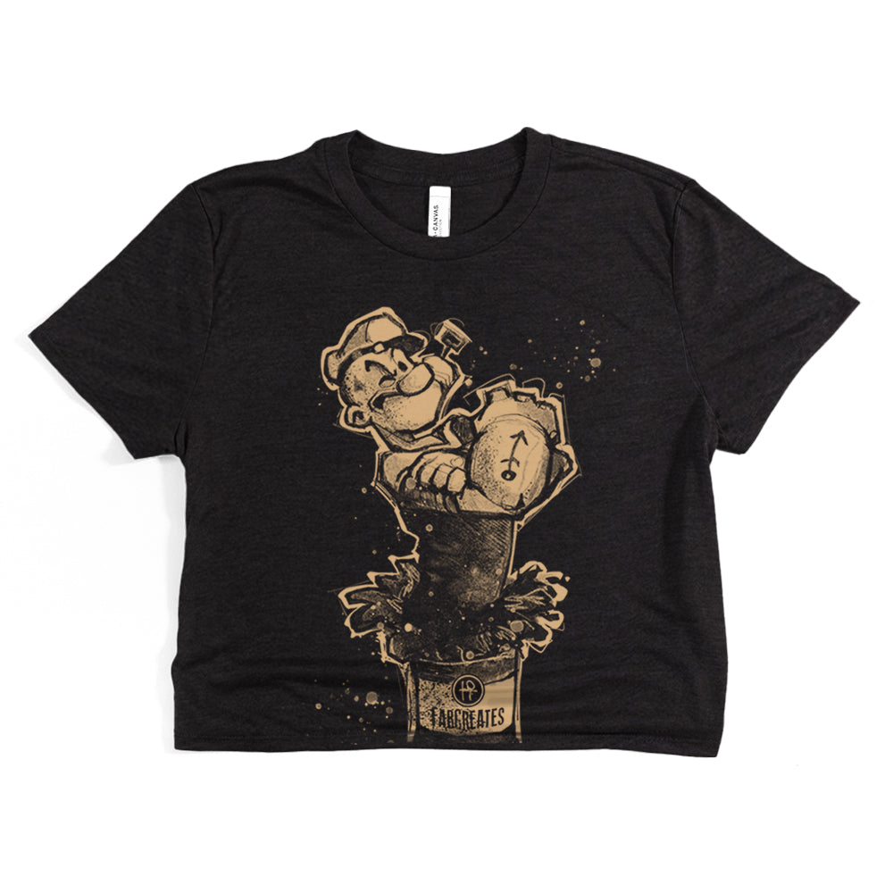 Sailor's Spinach: Powered by FabCreates Cropped Tee