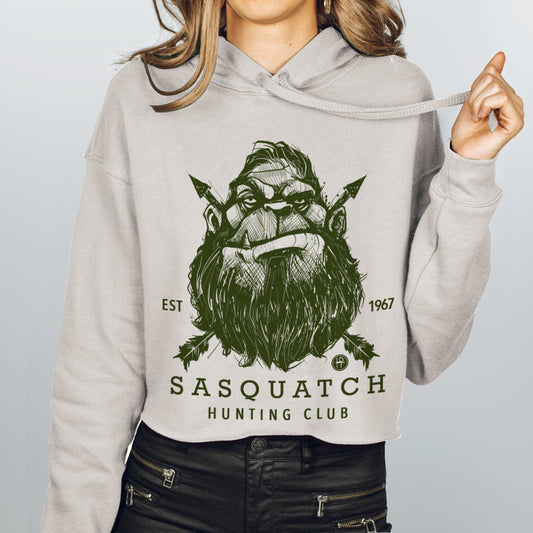 Sasquatch Hunting Club: Join the Hunt Women's Crop Hoodie