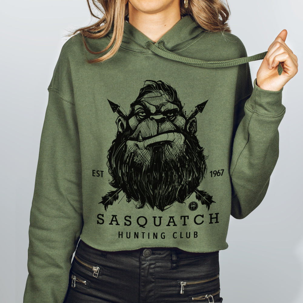 Sasquatch Hunting Club: Join the Hunt Women's Crop Hoodie