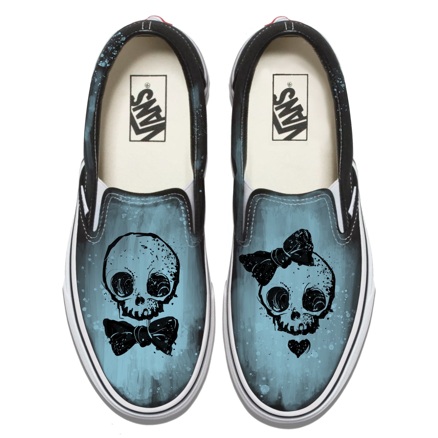Skull Couple Vans Slip ons