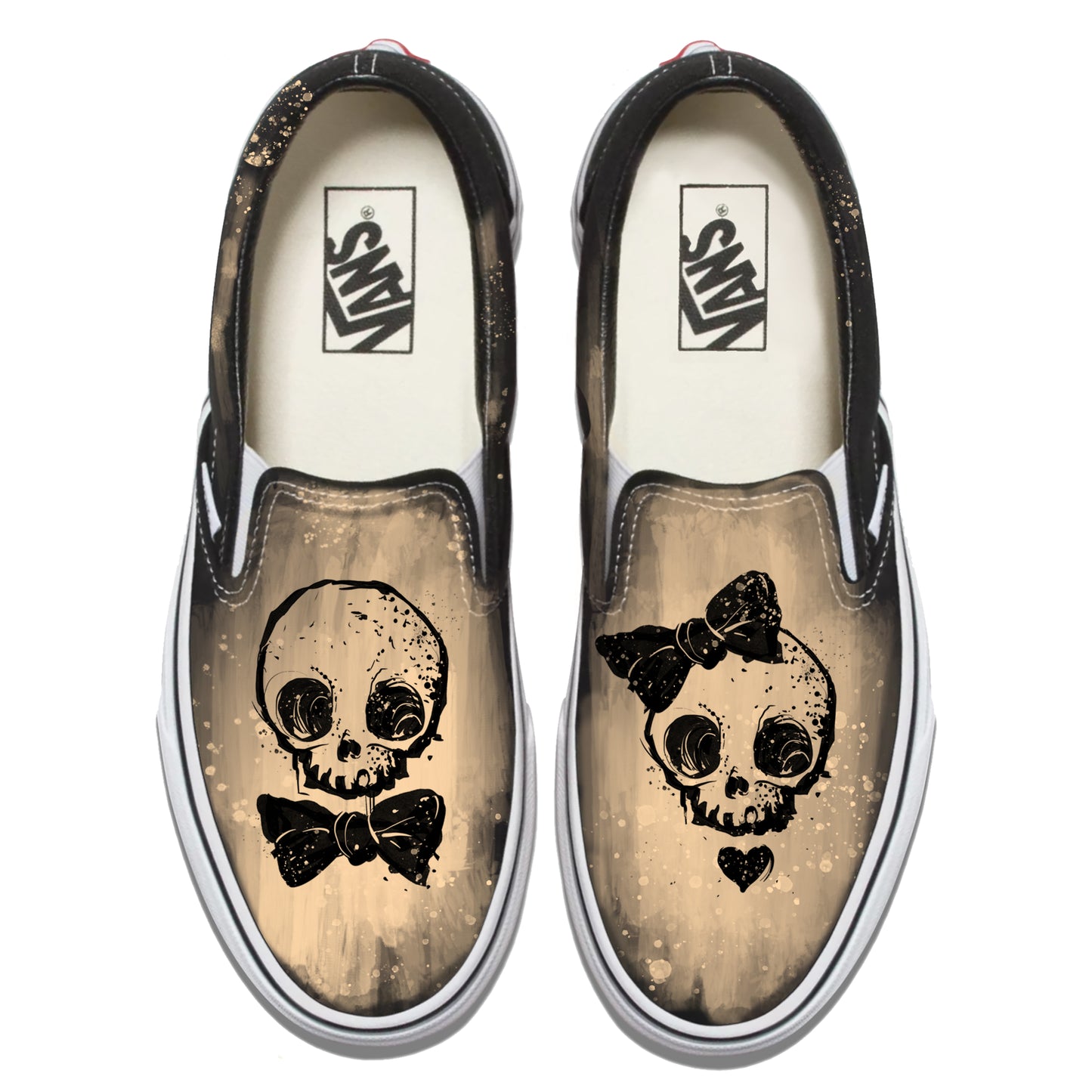 Skull Couple Vans Slip ons