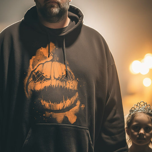 Stitched Pumpkin: Where spooky meets Heavyweight Hoodie