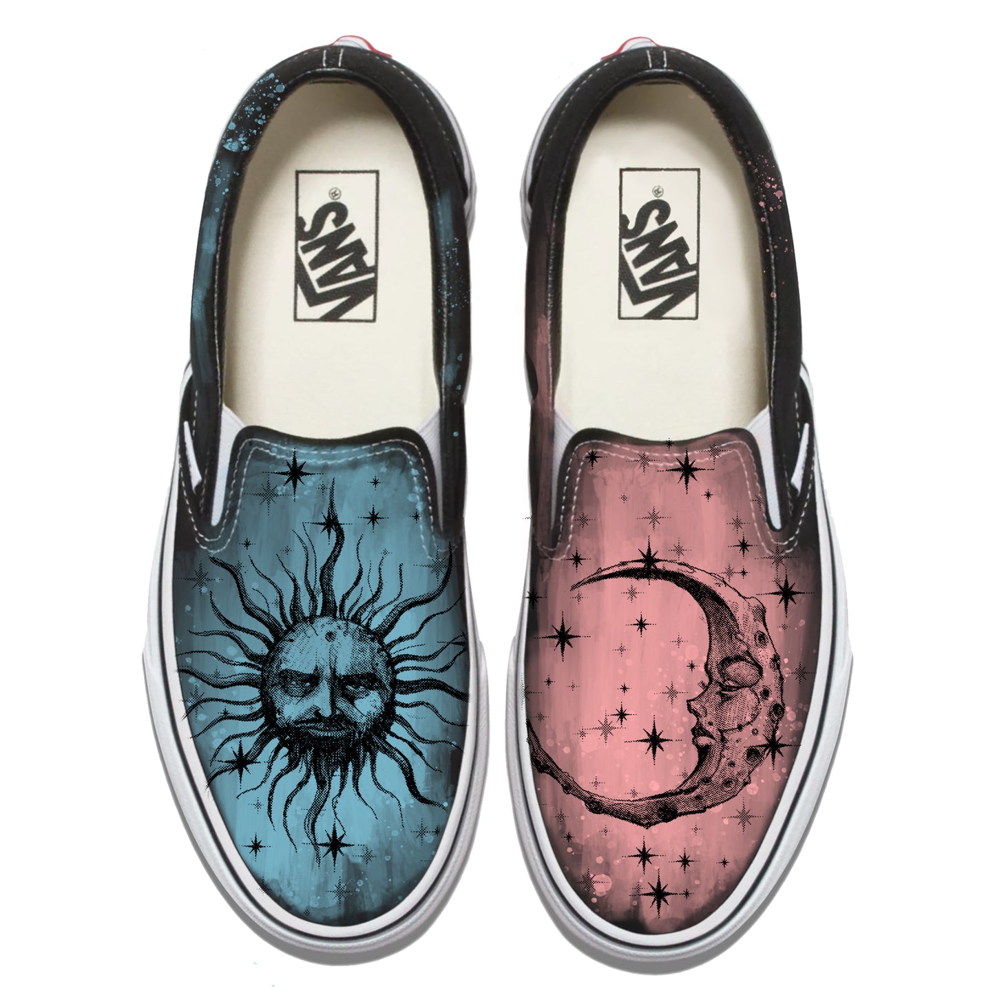 Sun & Moon Vans Slip ons