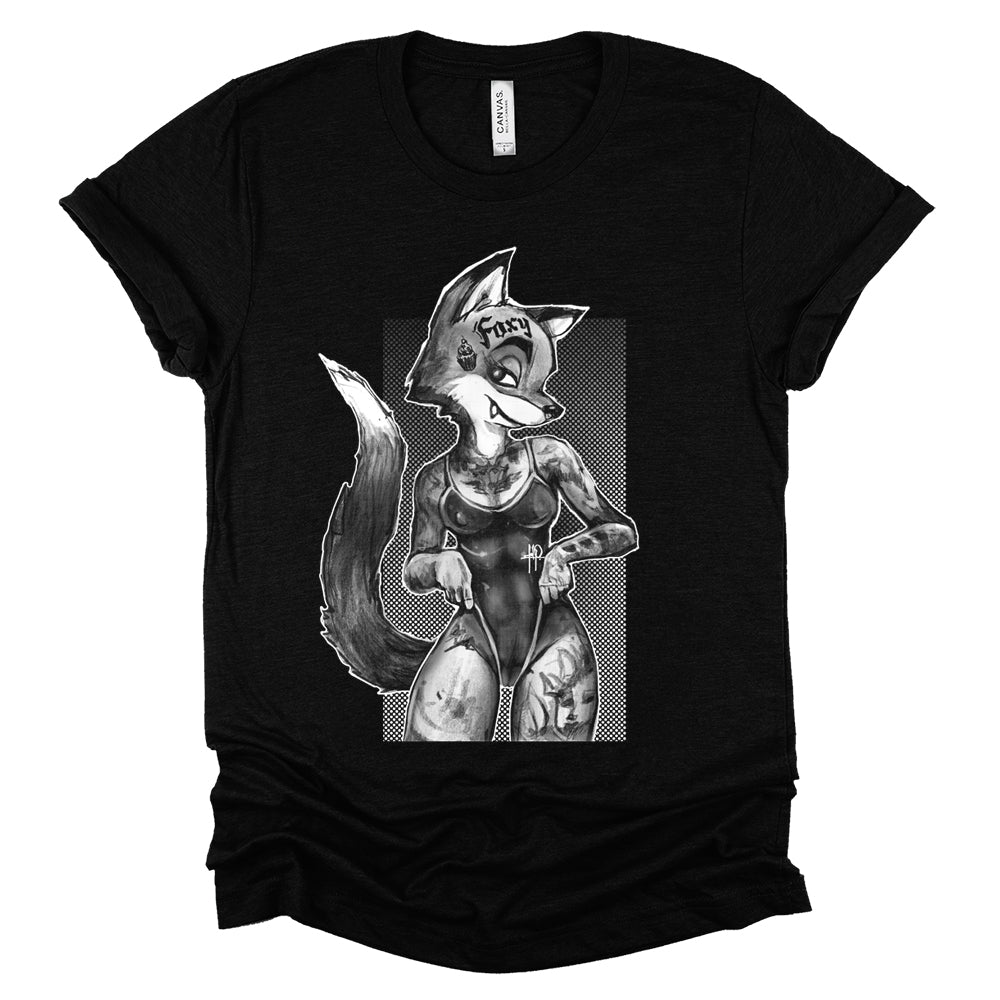 Tattooed Foxy: Victorian Fox Elegance T-Shirt