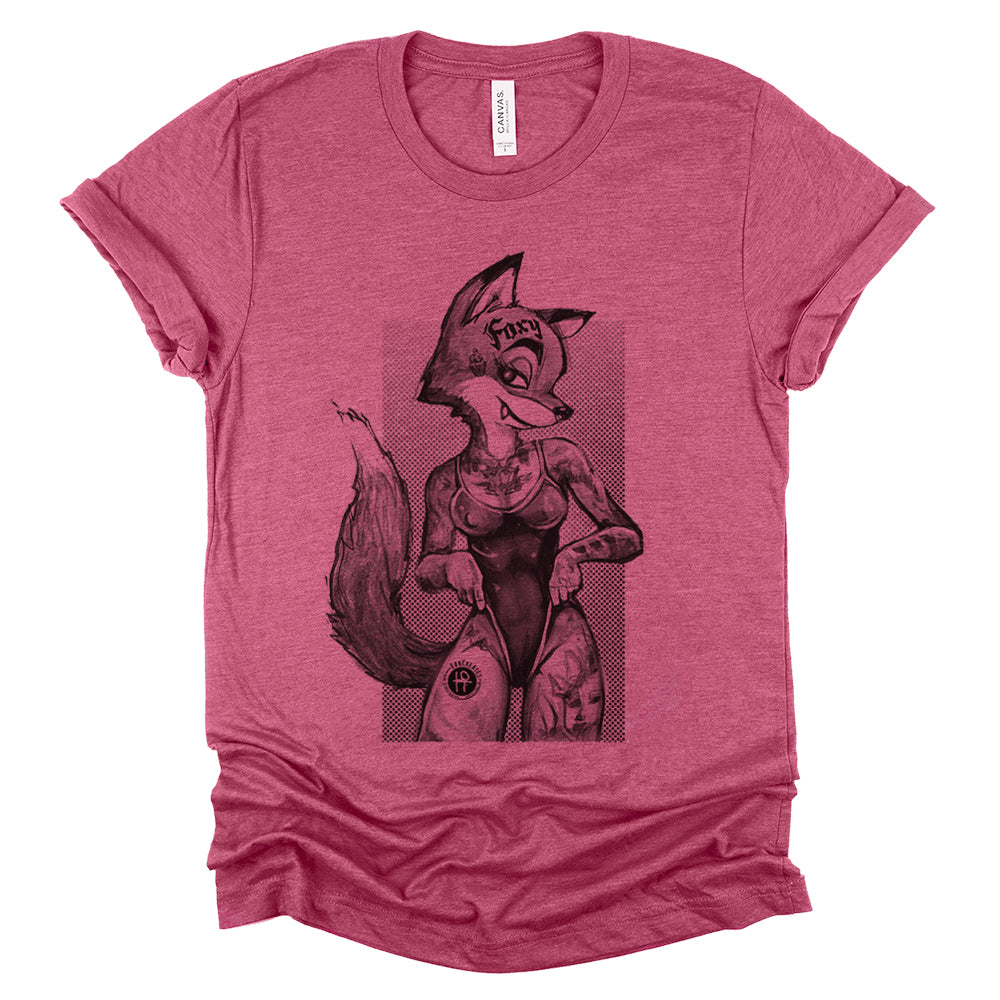 Tattooed Foxy: Victorian Fox Elegance T-Shirt
