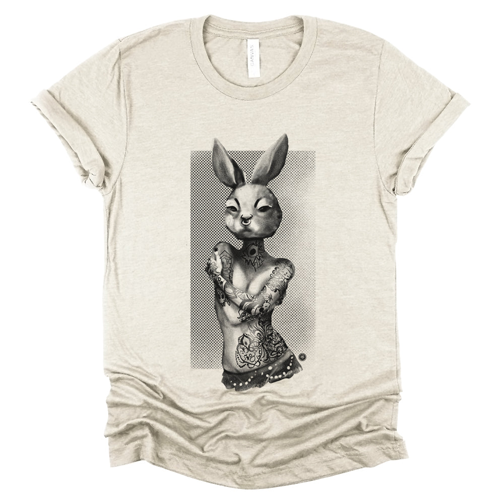 Tattooed Bunny: Victorian Elegance T-shirt
