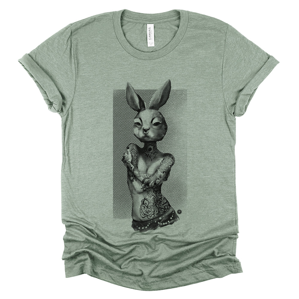 Tattooed Bunny: Victorian Elegance T-shirt