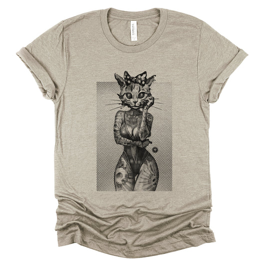 Tattooed Kitty: Victorian Kitty Elegance T-Shirt