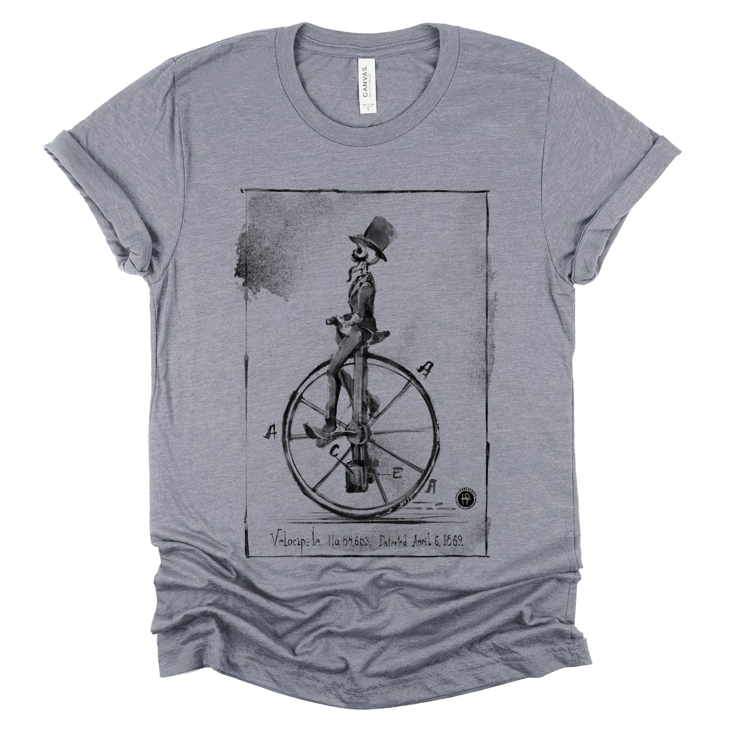 Velocipede Patent: Vintage Cycling Charm T-shirt