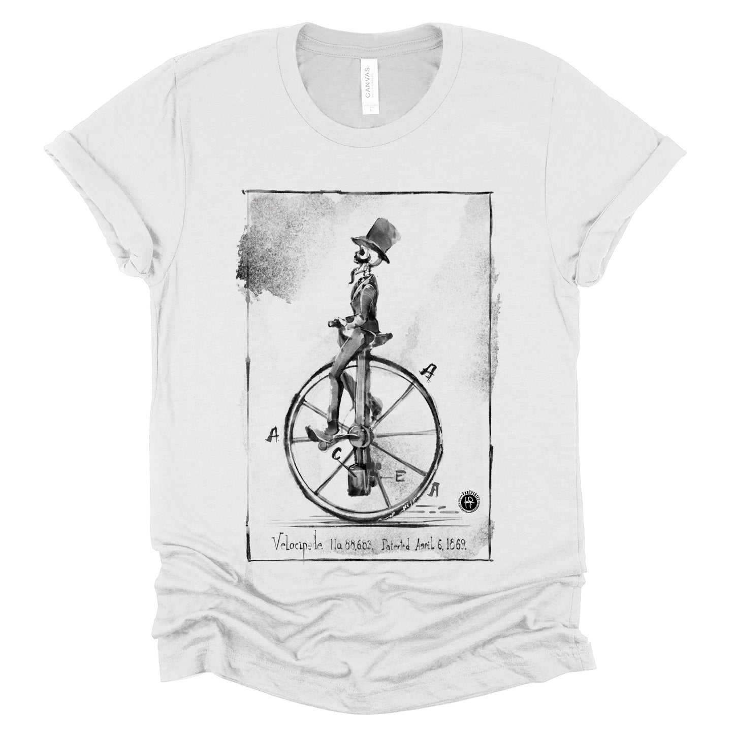Velocipede Patent: Vintage Cycling Charm T-shirt