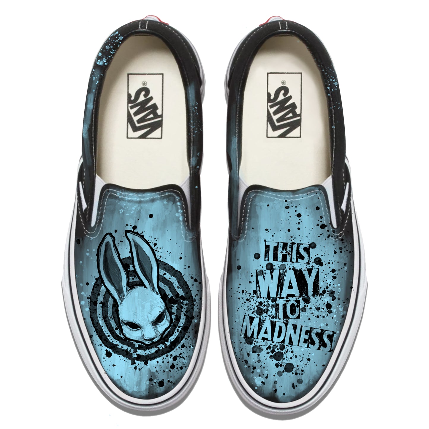 This Way to Madness Vans Slip ons