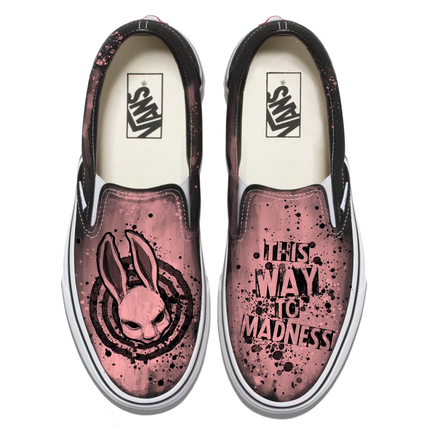 This Way to Madness Vans Slip ons