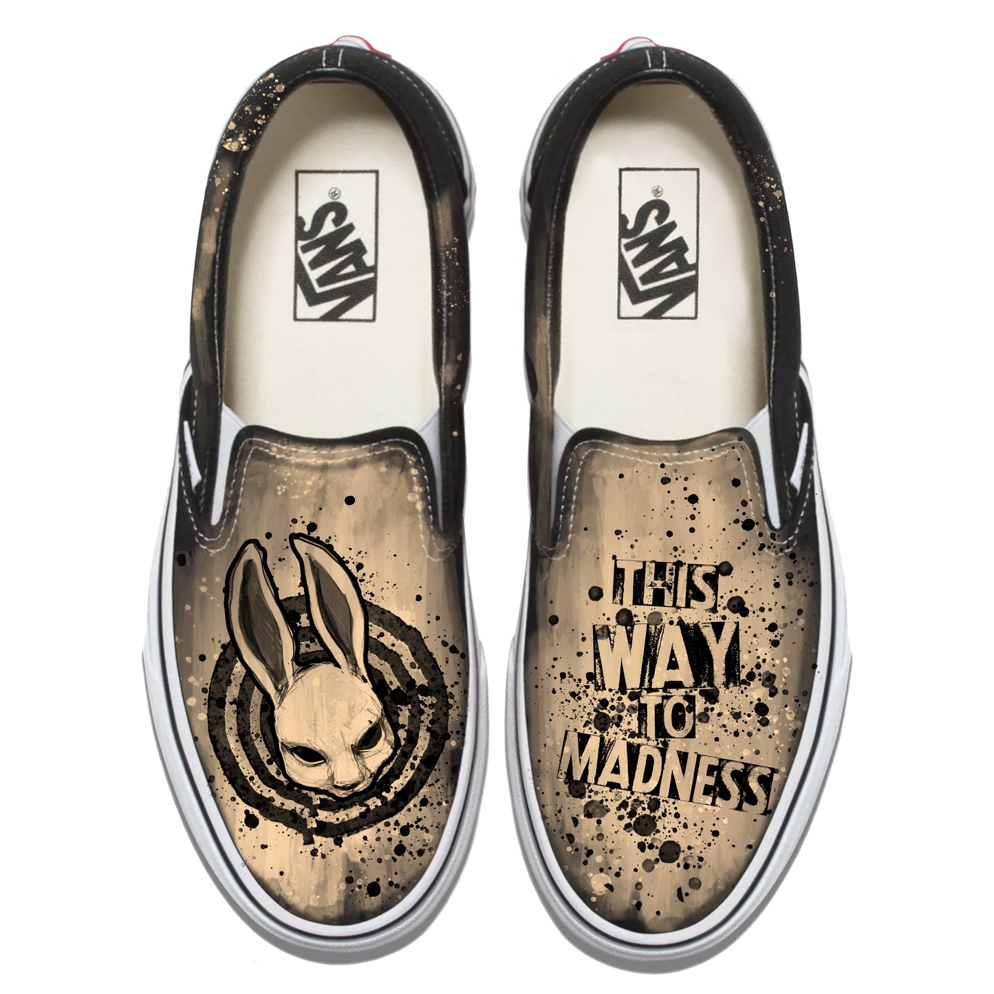This Way to Madness Vans Slip ons