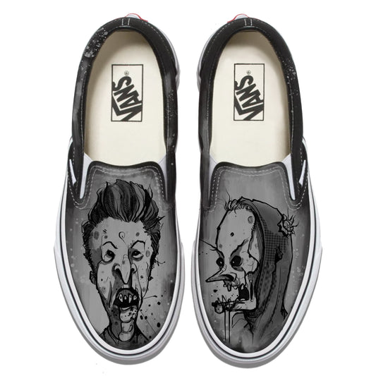 Zombie Beavis and But-Head Vans Slip ons