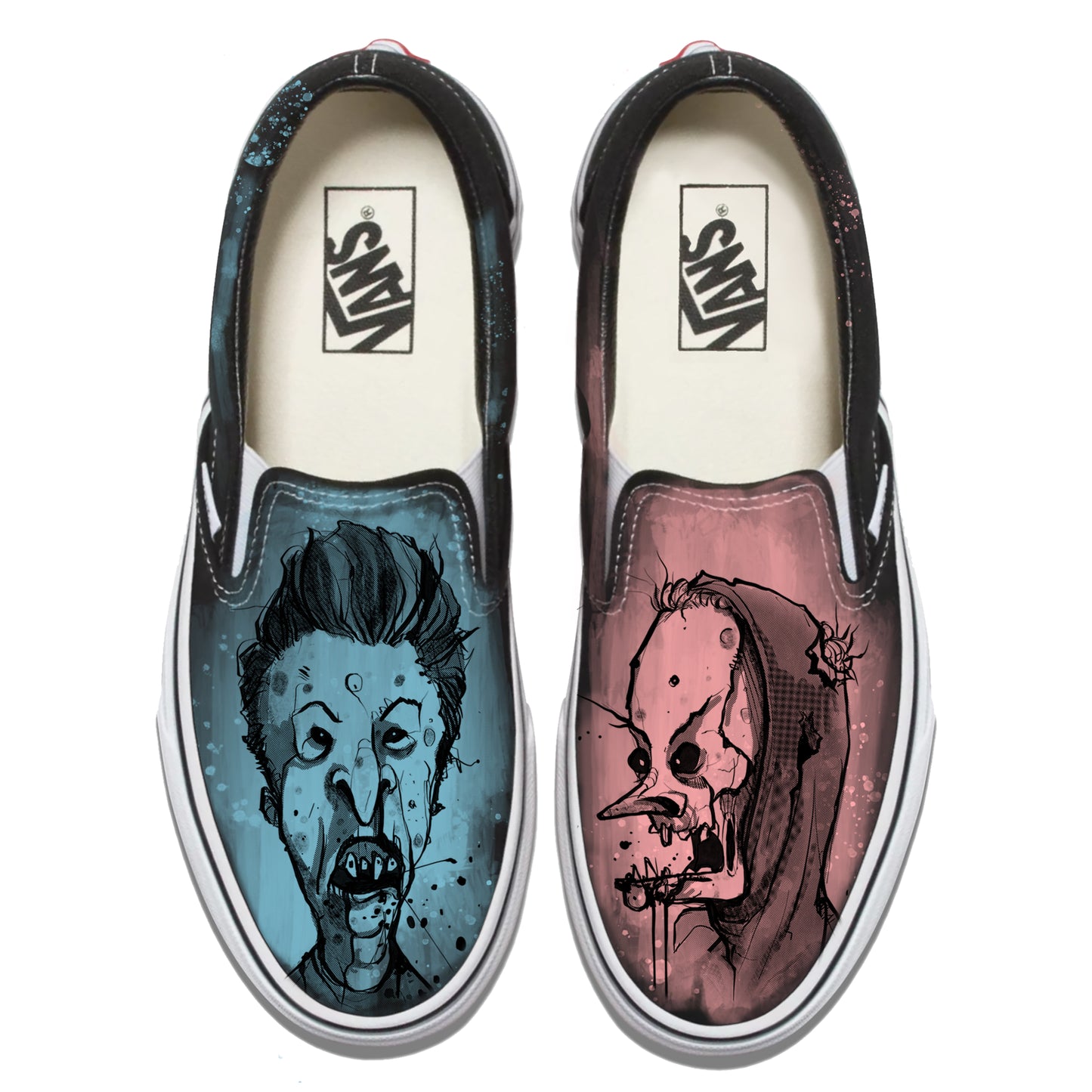 Zombie Beavis and But-Head Vans Slip ons