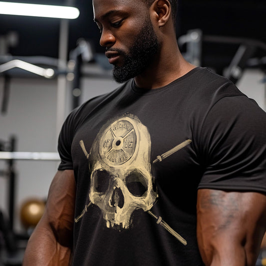 Barbell Head: Skulls and Iron T-shirt