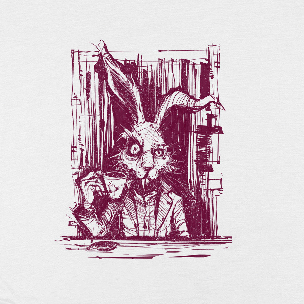 Pocket March Hare Tea Time: A Caffeinated Delight T-Shirt