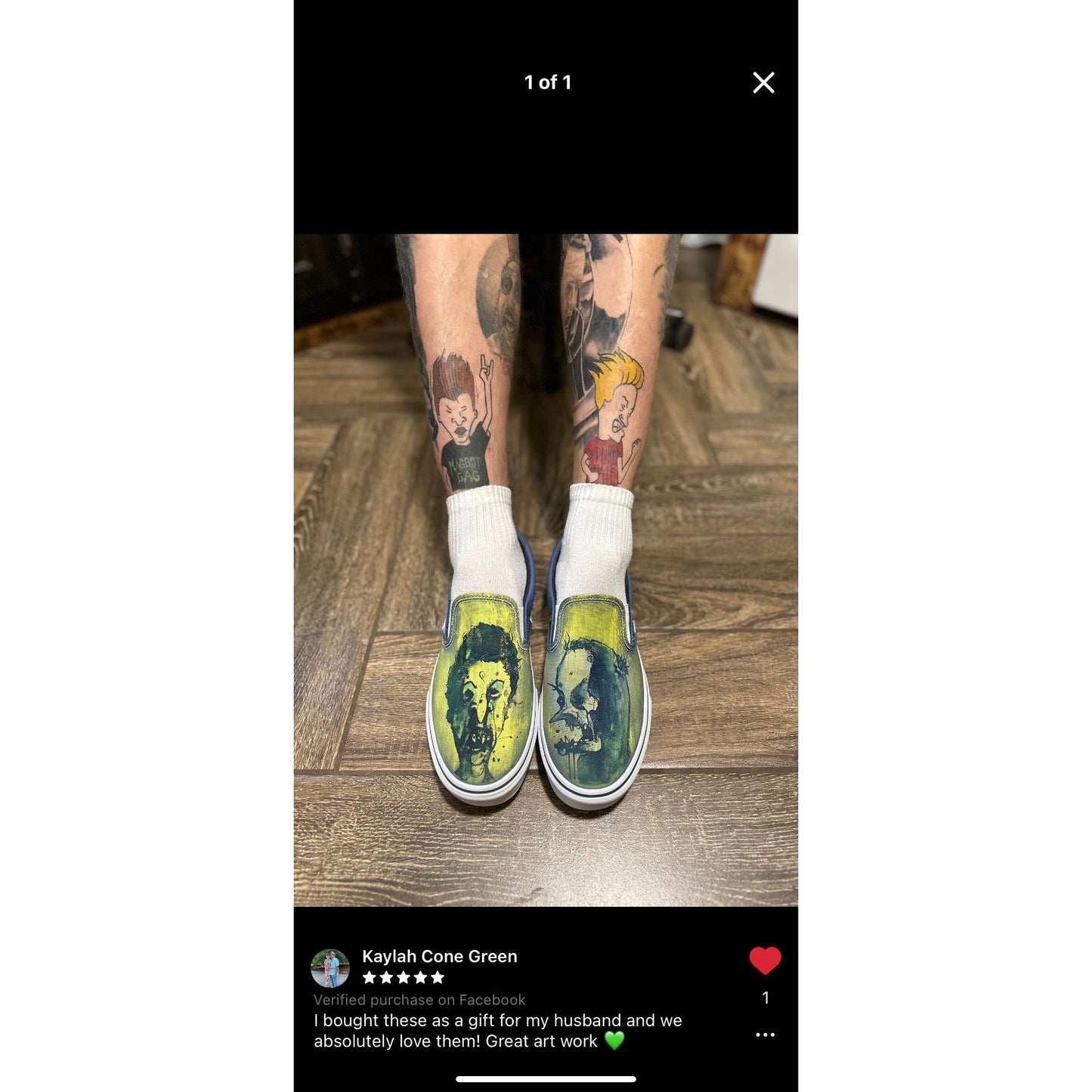 Zombie Beavis and But-Head Vans Slip ons