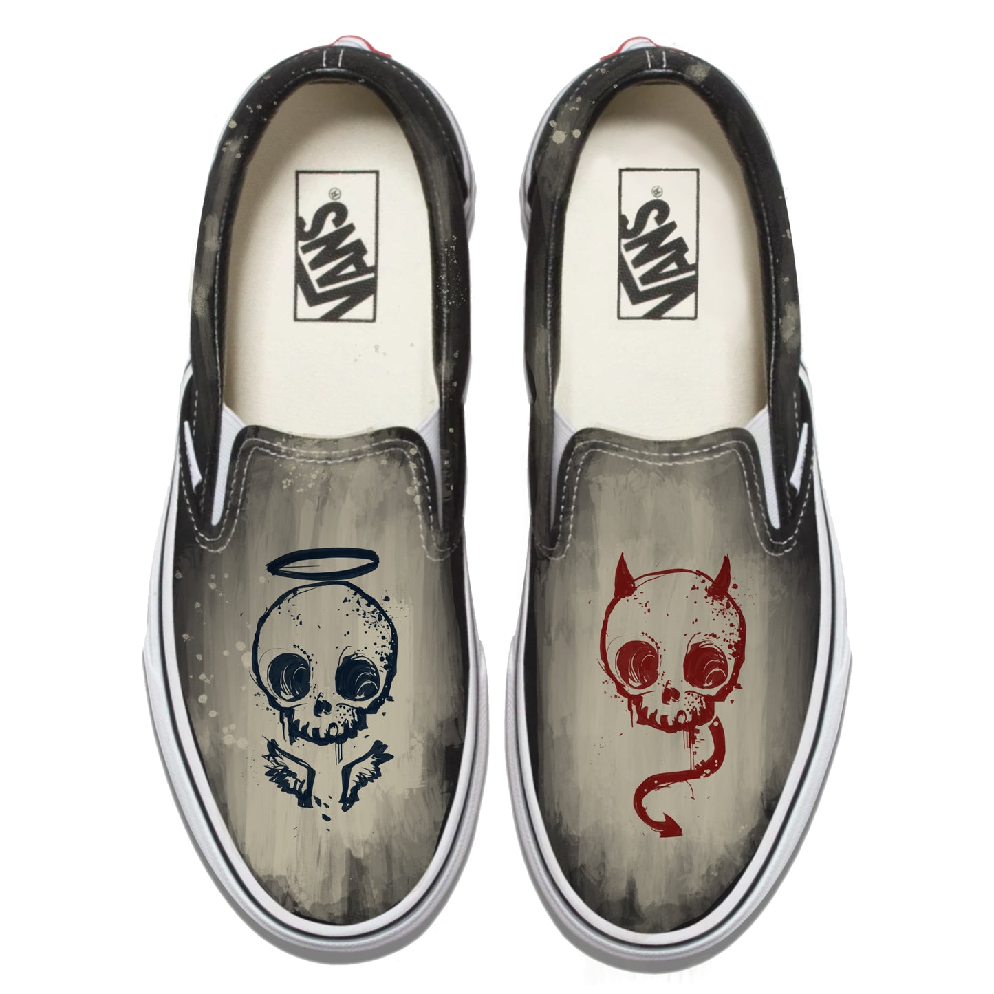 Angel & Devil Vans Slip ons